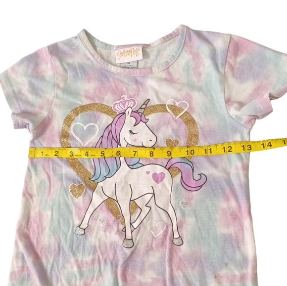 Girls 2 pcs Set of Blue jeans and Unicorn T-shirt - Picture 4 of 15